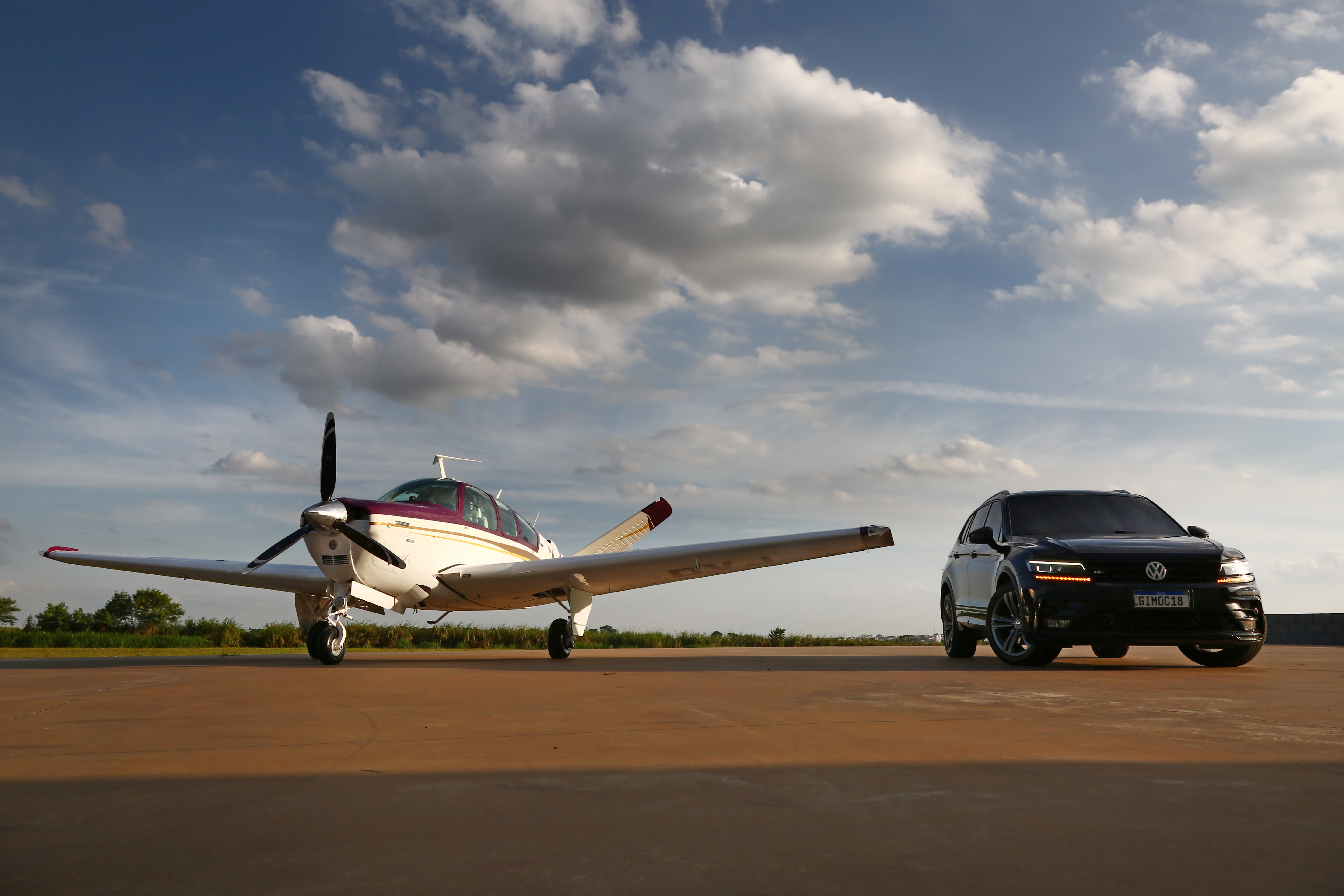 Aeroplane parked on tarmac